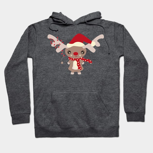 Christmas Reindeer Hoodie by HelenDesigns